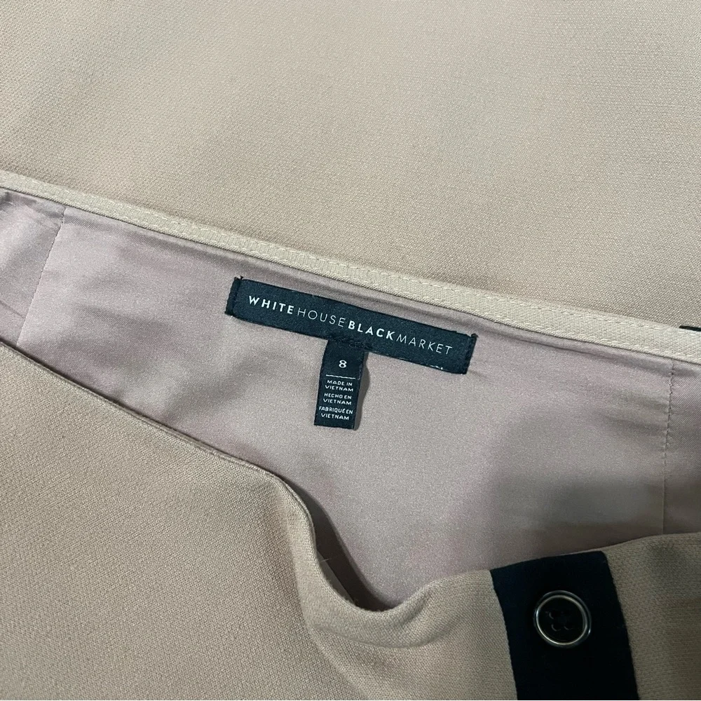 WHBM Nude & Black Colorblock Button Detail Mini Skirt Size 8